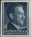 GG 073 nieząbkowany czysty** Portret A.Hitlera na jednolitym tle