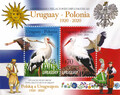 Urugwaj Blok Wydanie z okazji 100-lecia stosunków dyplomatycznych Polska-Urugwaj