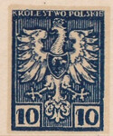 107 Projekt konkursowy barwa niebieska- Jan Ogórkiewicz Polskie Marki Pocztowe 1918 rok