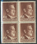 GG 082 x papier średni gładki w czwórce czysty** Portret A.Hitlera na jednolitym tle