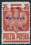 0348 b brązowoczerwony zalana cyfra 4 daty gwarancja czysty** Wyzwolenie dziesięciu miast 487/25