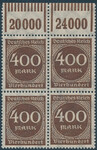 Deutsches Reich Mi.271 w czwórce margines 1'11'1 czyste**