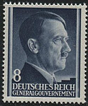 GG 073 y papier średni guma żeberkowana pionowo czysty** Portret A.Hitlera na jednolitym tle