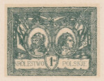 056 Projekt konkursowy barwa zielona- Lucjan Krongold Polskie Marki Pocztowe 1918 rok