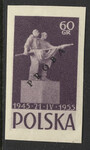 0770 Nowodruk z nadrukiem Próba P4 czarnofioletowa czysta** 10 rocznica układu polsko-radzieckiego
