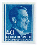 GG 081 nieząbkowany czysty** Portret A.Hitlera na jednolitym tle
