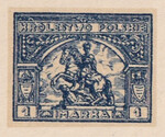 130 Projekt konkursowy barwa niebieska- Antoni Dzierzbicki Polskie Marki Pocztowe 1918 rok