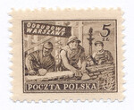0513 c żółtobrązowy papier średni jednolity ZL 10¾ gwarancja czysty**  Wydanie na odbudowę Warszawy