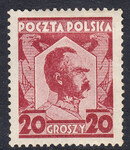 0226 a ciemnokarminowy PODLEPKA czysty* 60 rocznica urodzin marszałka Józefa Piłsudskiego