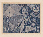 047 Projekt konkursowy barwa niebieska- Bronisław Wiśniewski Polskie Marki Pocztowe 1918 rok