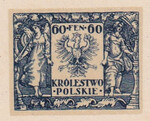 068 Projekt konkursowy barwa niebieska- Adam Knauf Polskie Marki Pocztowe 1918 rok