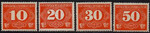 GG D1-4 znaczki doręczeniowe czyste**