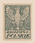 035 Projekt konkursowy barwa zielona- M. Bystydzieński Polskie Marki Pocztowe 1918 rok