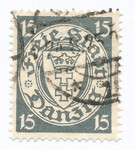 WMG 189 bw ciemnoszary kasowany Herb Gdańska w owalu