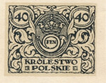 074 Projekt konkursowy barwa czarna- Józef Tom Polskie Marki Pocztowe 1918 rok