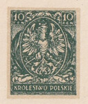 114 Projekt konkursowy barwa zielona- Antoni Dzierzbicki Polskie Marki Pocztowe 1918 rok
