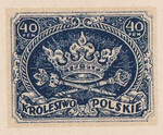116 Projekt konkursowy barwa niebieska- Antoni Dzierzbicki Polskie Marki Pocztowe 1918 rok