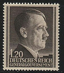 GG 087 a ząbkowanie 14:14 1/2 czysty** Portret A.Hitlera na tle siatkowanym