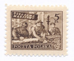 0513 a ciemnobrązowy papier średni jednolity ZL 10¾ gwarancja czysty**  Wydanie na odbudowę Warszawy