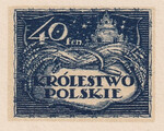 015 Projekt konkursowy barwa niebieska- Edmund Bartłomiejczyk Polskie Marki Pocztowe 1918 rok