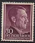 GG 079 x papier średni gładki czysty** Portret A.Hitlera na jednolitym tle