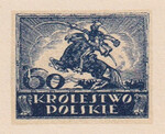 002 Projekt konkursowy barwa niebieska- Edmund Bartłomiejczyk Polskie Marki Pocztowe 1918 rok