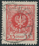 0187 kasowany Orzeł w wieńcu