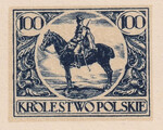 095 Projekt konkursowy barwa niebieska- Edmund John Polskie Marki Pocztowe 1918 rok