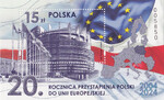 5383 Blok 382 czysty** 20.rocznica przystąpienia Polski do Unii Europejskiej numerator 5850
