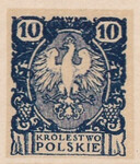 106 Projekt konkursowy barwa niebieska- Jan Ogórkiewicz Polskie Marki Pocztowe 1918 rok