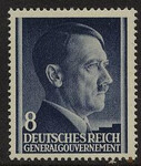 GG 073 x papier średni gładki czysty** Portret A.Hitlera na jednolitym tle