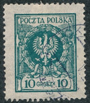 0186 b zielony kasowany Orzeł w wieńcu