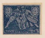 078 Projekt konkursowy barwa niebieska- J. Sosnkowski, B. Pniewski Polskie Marki Pocztowe 1918 rok