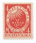 0130 a różowoczerwony ząbkowanie 11½ czysty** Uchwalenie Konstytucji