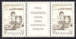 1189 znaczki rozdzielone przywieszką czyste** Dzień Międzynarodowej Federacji Filatelistycznej