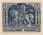 117 Projekt konkursowy barwa niebieska- Antoni Dzierzbicki Polskie Marki Pocztowe 1918 rok