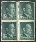 GG 080 x papier średni gładki w czwórce czysty** Portret A.Hitlera na jednolitym tle