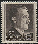 GG 087 ząbkowanie 12 1/2 czysty** Portret A.Hitlera na tle siatkowanym