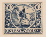 096 Projekt konkursowy barwa niebieska- Edmund John Polskie Marki Pocztowe 1918 rok