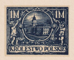 090 Projekt konkursowy barwa niebieska- Edmund John Polskie Marki Pocztowe 1918 rok