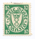 WMG 188 aw ciemnoszmaragdowozielony kasowany Herb Gdańska w owalu