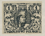 059 Projekt konkursowy barwa czarna- Józef Tom Polskie Marki Pocztowe 1918 rok