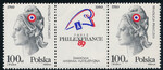 3056 parka rozdzielona przywieszką czysta** Światowa Wystawa Filatelistyczna "Philexfrance '89" w Paryżu 