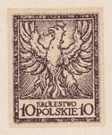 135 Projekt konkursowy barwa brązowa- H. Oderfeld i N. Romanus Polskie Marki Pocztowe 1918 rok