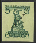 0761 Nowodruk z nadrukiem Próba P 3 ciemnoniebieskozielona czysta** gwarancja Pomniki Warszawy