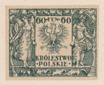 068 Projekt konkursowy barwa zielona- Adam Knauf Polskie Marki Pocztowe 1918 rok