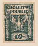 004 Projekt konkursowy barwa zielona- Edmund Bartłomiejczyk Polskie Marki Pocztowe 1918 rok