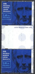 4257 znaczek-przywieszka-znaczek pasek pionowy czysty** 200 rocznica urodzin L.Braille'a