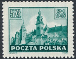 0366 a niebieskawozielony papier cienki x21 gwarancja czysty** Widoki Krakowa 116/26