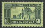 0734 b papier biały średni gładki czysty** 500 rocznica powrotu Pomorza do Polski